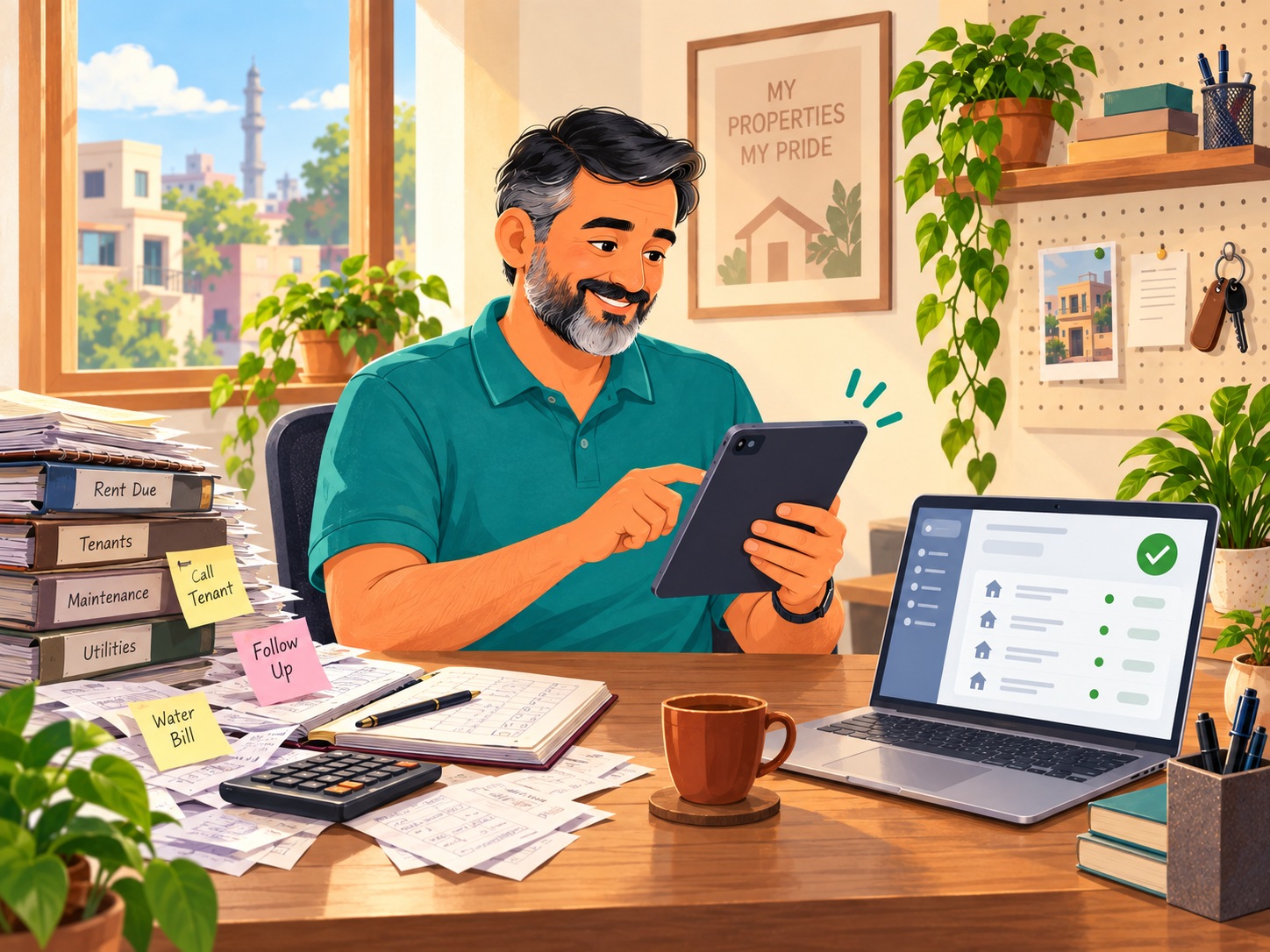 Landlord in Bareilly moving from paper rent ledgers to a digital payment dashboard
